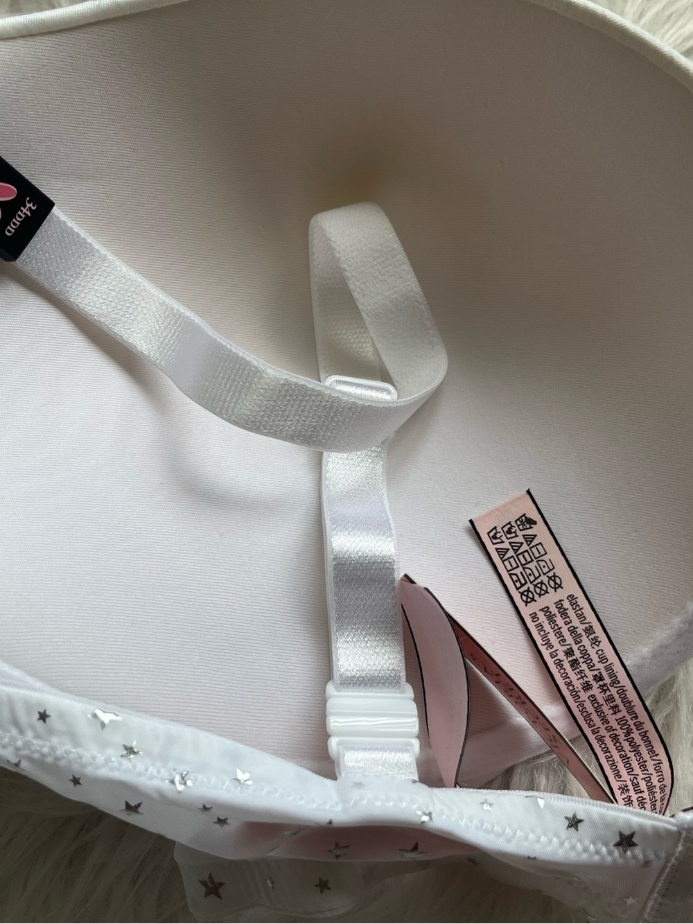 Victoria's Secret Sexy Tee Push Up Bra with Silver Star Print Size 34DDD NWT - Picture 8 of 13